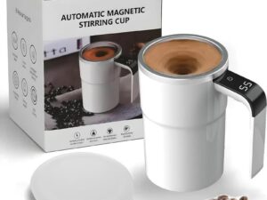 Electric coffee mug with a built-in LCD thermometer. perfect for brewing coffee. milk. cocoa. etc.