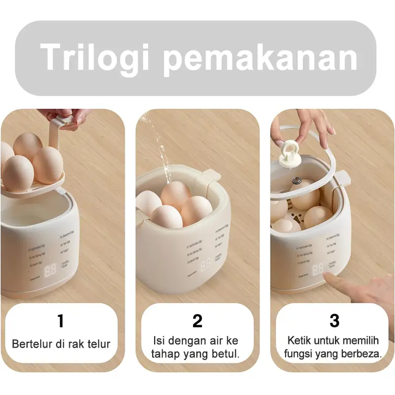 Masak Telur Mudah & Sempurna! Pengukus Telur Pintar SIMMO — Hanya RM9.90 🔥